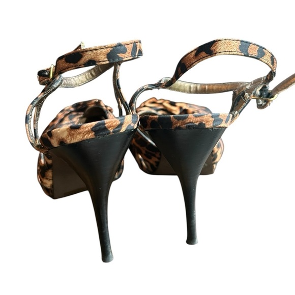 STEVE MADDEN L-CLARA Leopard Print Peep Toe 5” Stiletto Heels, Size 9M - Picture 4 of 9